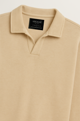 Oversized Knitted Full Polo - Dune